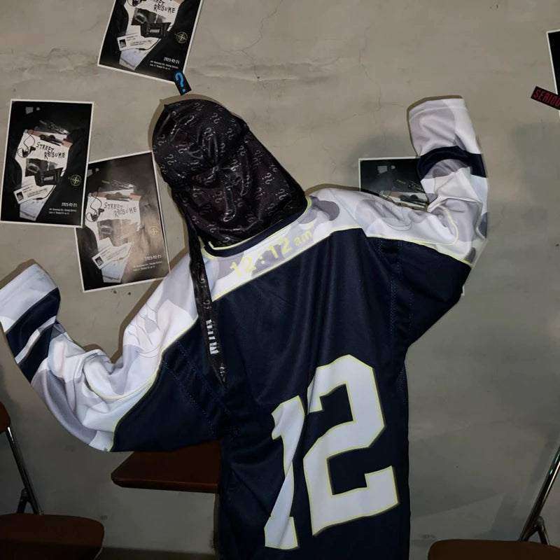 【12⋮12am 】camouflage patchwork ice hockey jersey