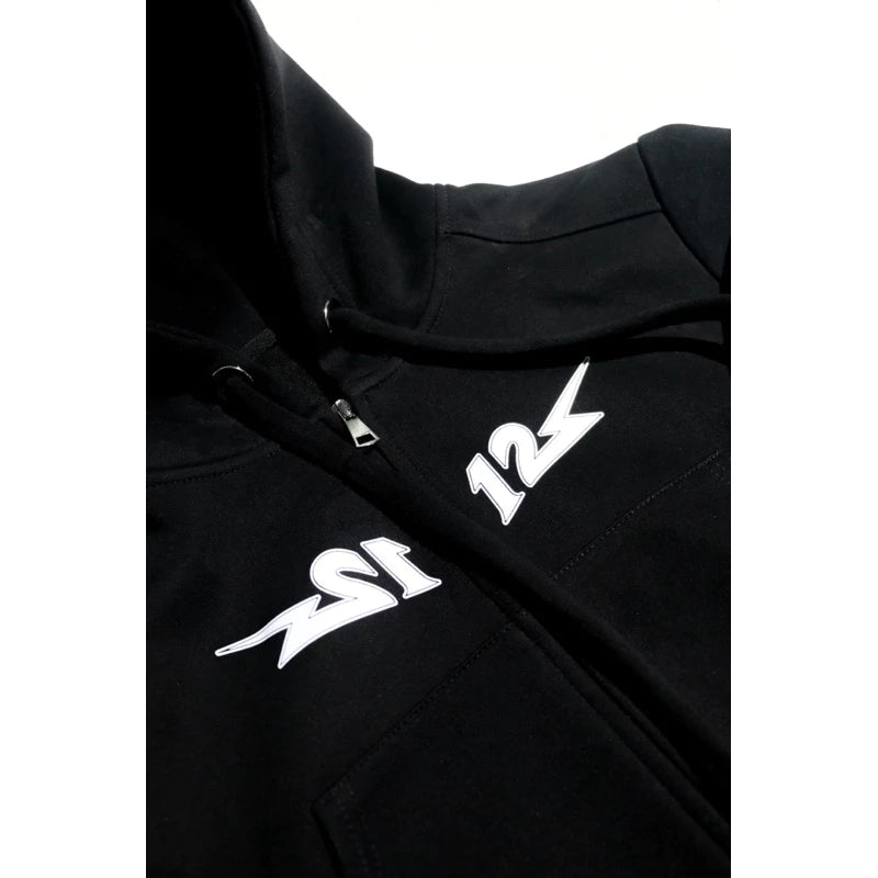 【12⋮12am 】Logo women’s short double zipper cotton jacket