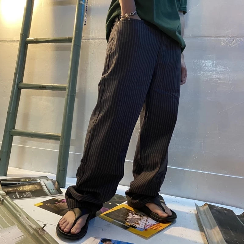 【12:12am】Straight striped pants