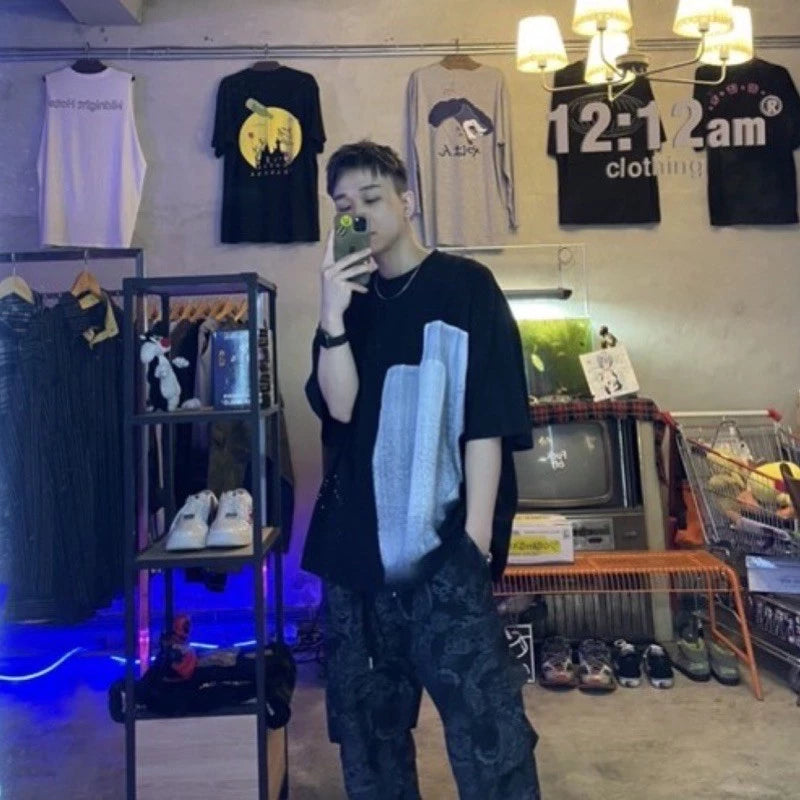 【12:12am】Spray-painted drop-shoulder top