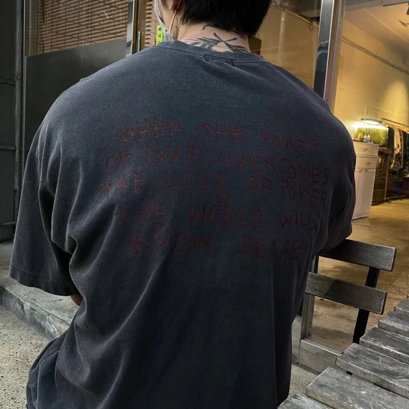 【12:12am】Know peace Wash T-shirt