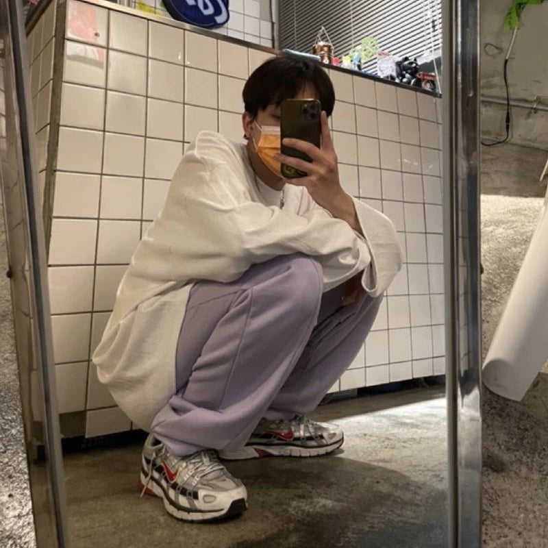 【12:12am】Korea Plain cotton pants with cuffs