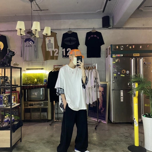 【12:12am】Korea patchwork amoeba half sleeve