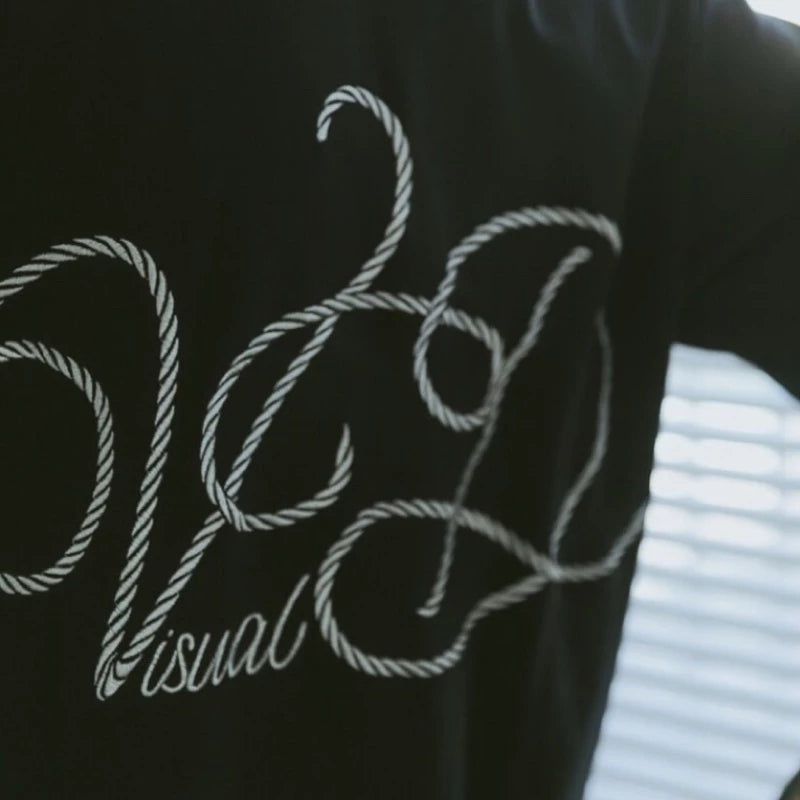 【١٢:١٢ صباحًا】【اضطراب بصري】قميص تي شيرت مطرز بحبل قنب 3M من مجموعة ربيع وصيف ٢٠٢٢