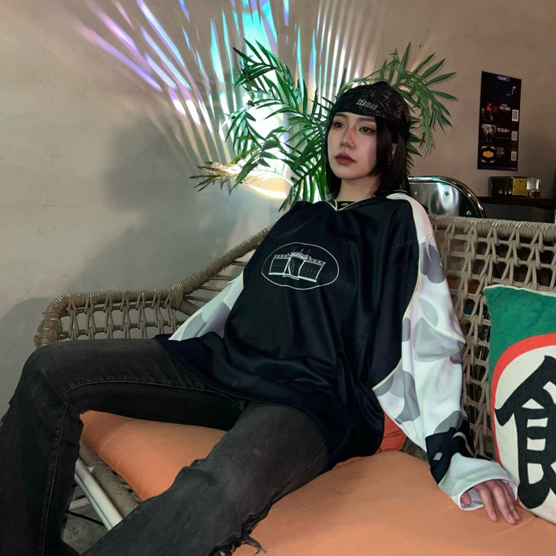【12⋮12am 】camouflage patchwork ice hockey jersey