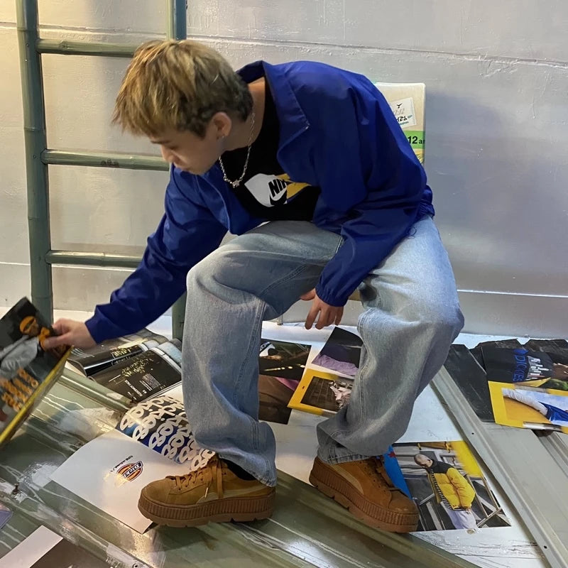 【12:12am】Wide jeans light blue