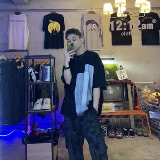 【12:12am】Spray-painted drop-shoulder top