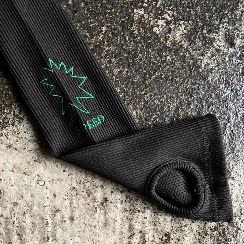 【12⋮12am ™️】بلوزة قصيرة بأكمام طويلة وياقة مدورة