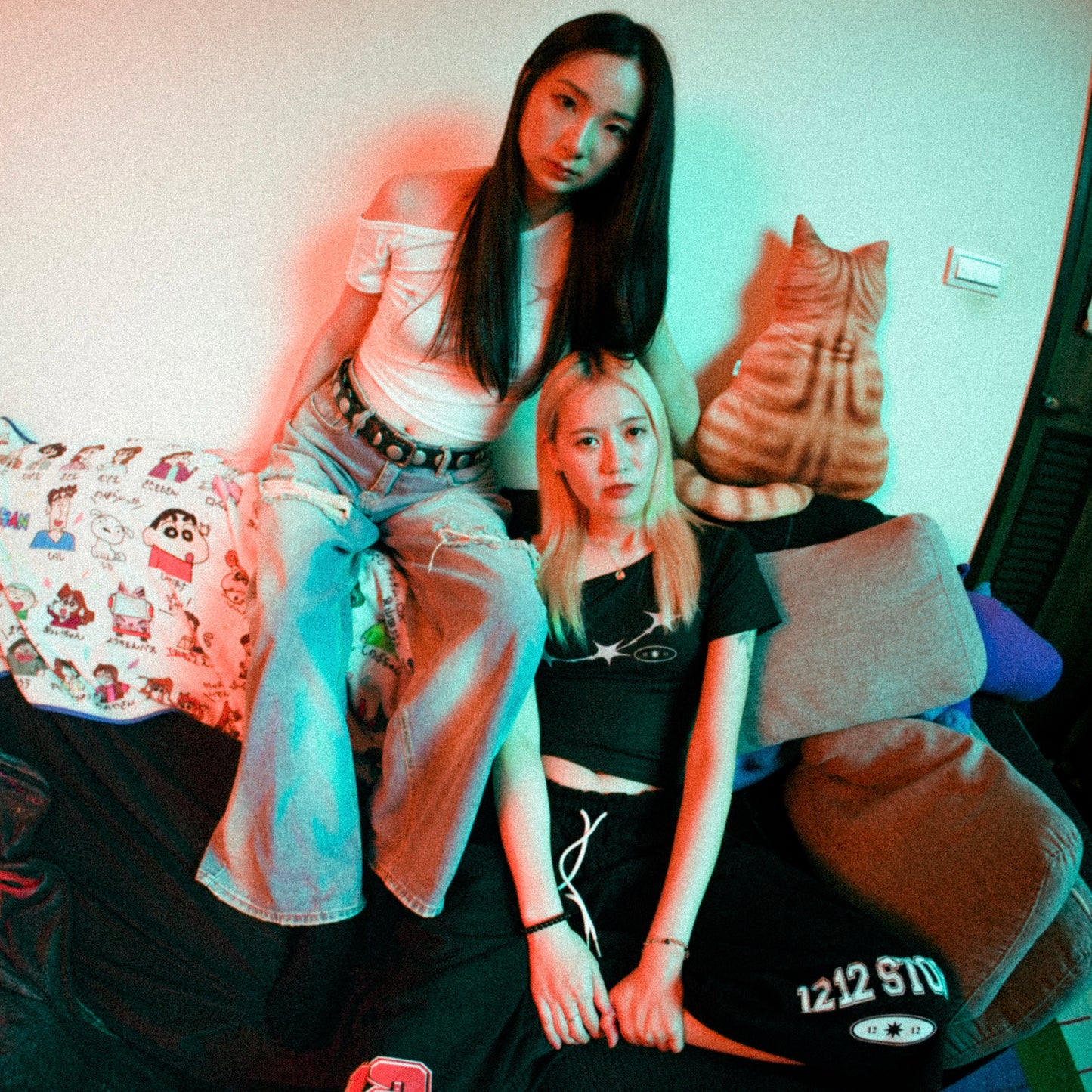 1212STORE 女裝星芒斜肩短T