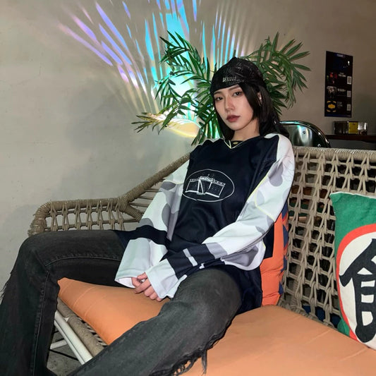 【12⋮12am 】camouflage patchwork ice hockey jersey