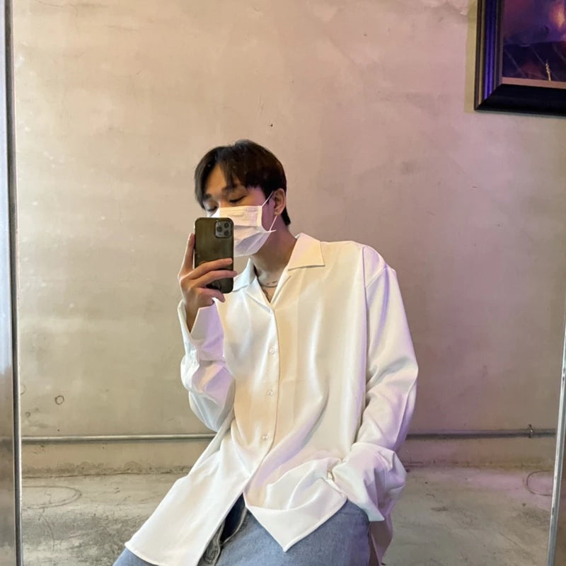 【12:12am】Long-sleeved plain shirt