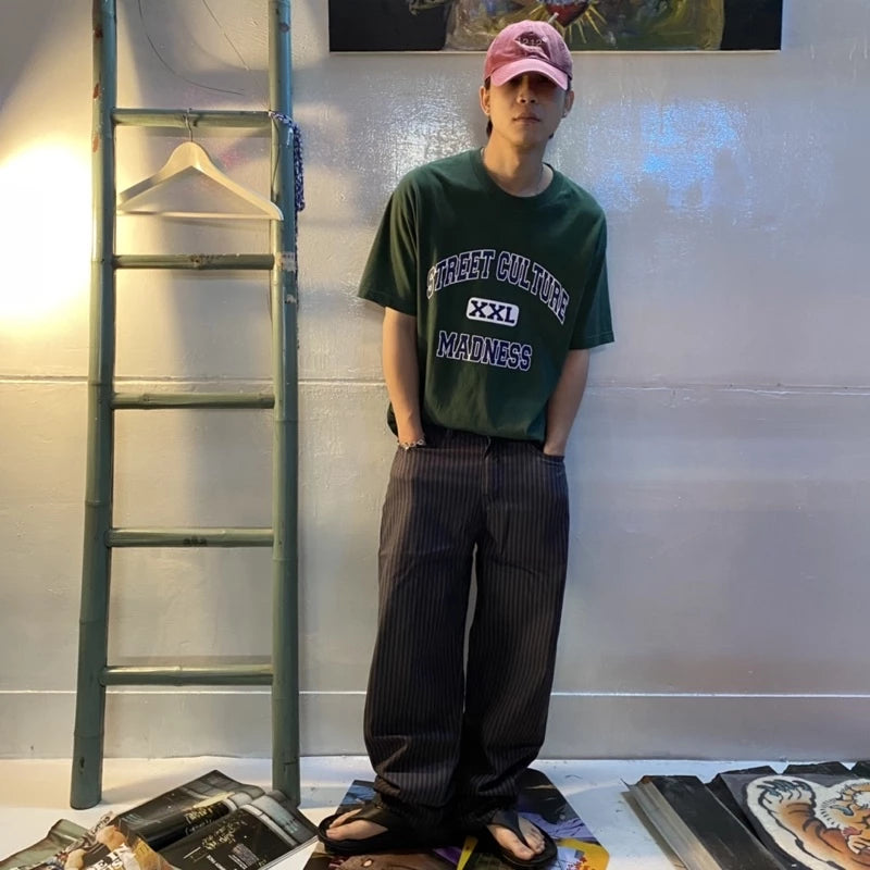 【12:12am】Straight striped pants