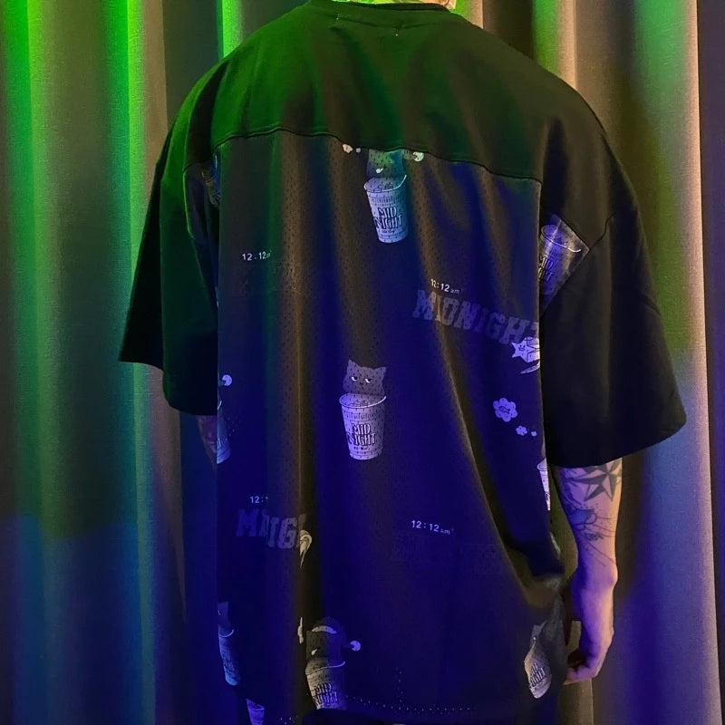 【12:12am】Cat Cup Noodles Splicing Tee