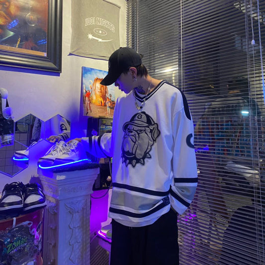 【12:12am】【Vintage】American long-sleeved ice hockey jersey