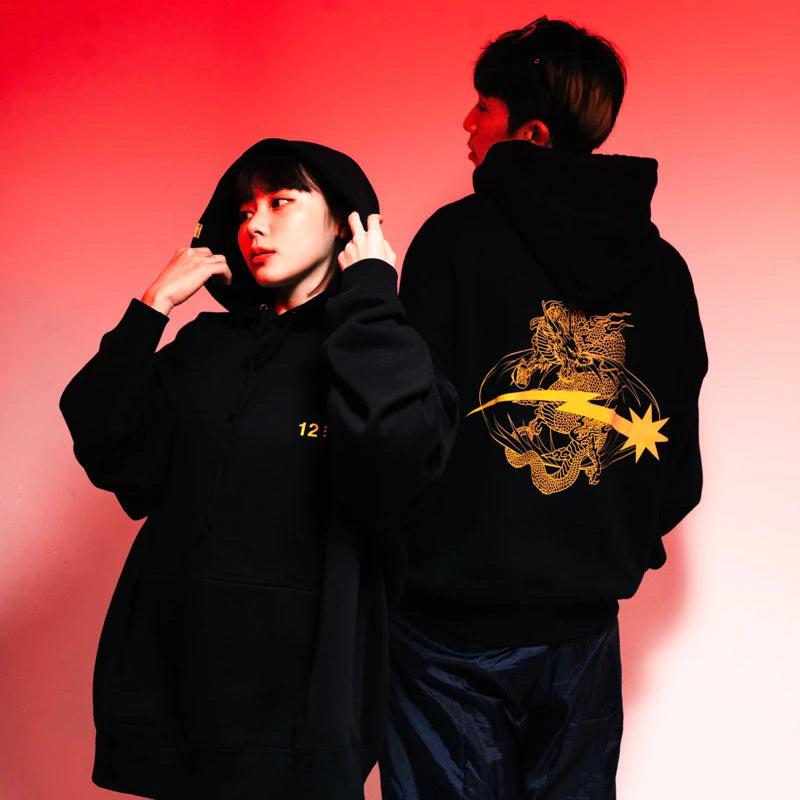 【12:12am】Cross star dragon Oversized Hoodie