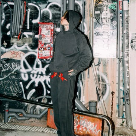 【12⋮12am 】Logo Washed Hoodie Suit